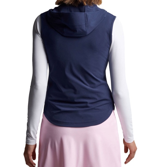 Peter Millar Women's Navy Jameson Flex Adapt Full-Zip Hooded Vest Small NWT - Picture 2 of 7